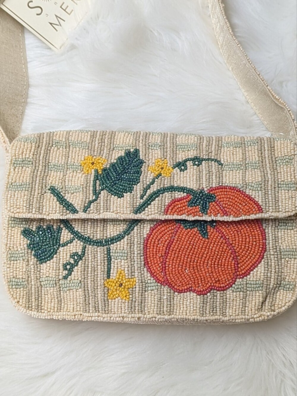 SOL and MER Autumn Pumpkin Patch Beaded Shoulder Bag ๐๐ - Picture 4 of 12